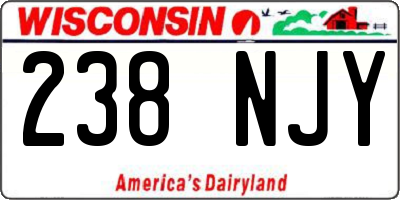 WI license plate 238NJY