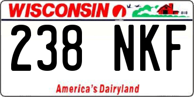 WI license plate 238NKF