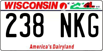 WI license plate 238NKG