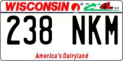 WI license plate 238NKM