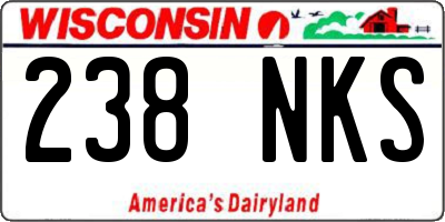 WI license plate 238NKS