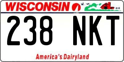 WI license plate 238NKT