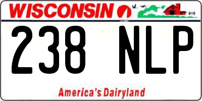 WI license plate 238NLP
