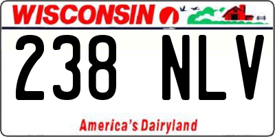 WI license plate 238NLV