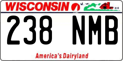 WI license plate 238NMB