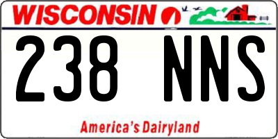 WI license plate 238NNS