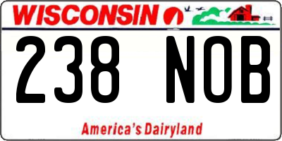 WI license plate 238NOB
