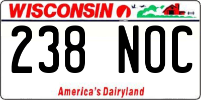 WI license plate 238NOC