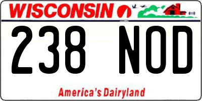 WI license plate 238NOD