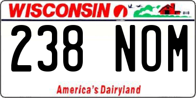WI license plate 238NOM