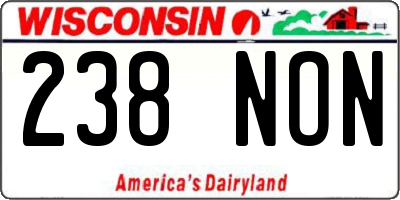 WI license plate 238NON