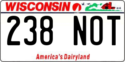 WI license plate 238NOT