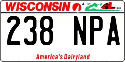 WI license plate 238NPA