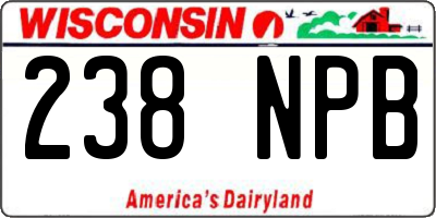 WI license plate 238NPB
