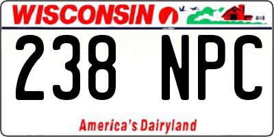 WI license plate 238NPC