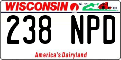 WI license plate 238NPD