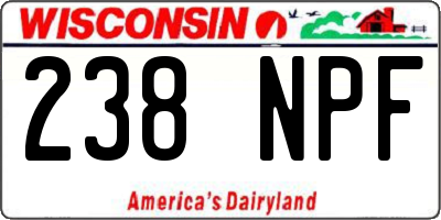 WI license plate 238NPF