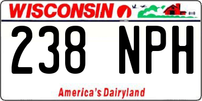 WI license plate 238NPH