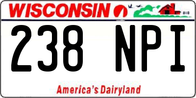 WI license plate 238NPI