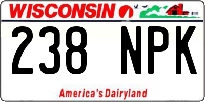 WI license plate 238NPK