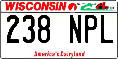 WI license plate 238NPL