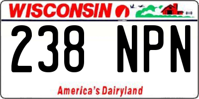 WI license plate 238NPN