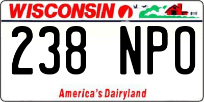 WI license plate 238NPO