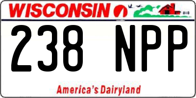 WI license plate 238NPP