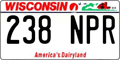 WI license plate 238NPR