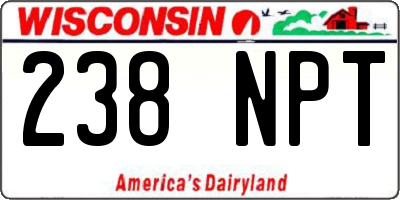 WI license plate 238NPT