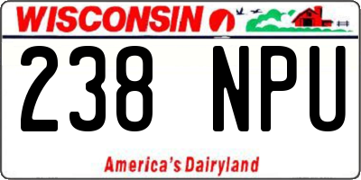 WI license plate 238NPU