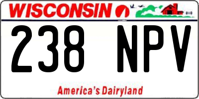 WI license plate 238NPV