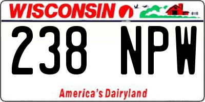 WI license plate 238NPW