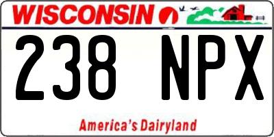 WI license plate 238NPX