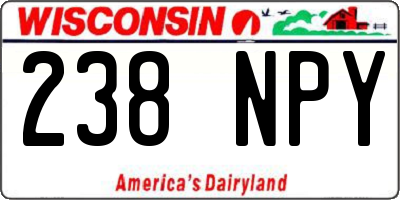 WI license plate 238NPY