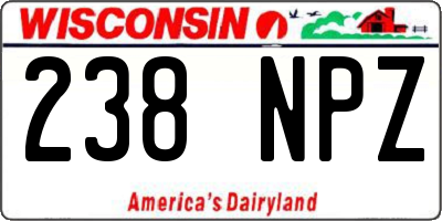 WI license plate 238NPZ