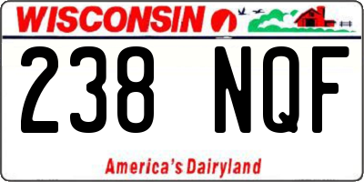 WI license plate 238NQF