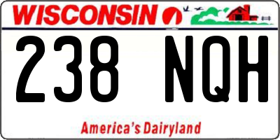 WI license plate 238NQH