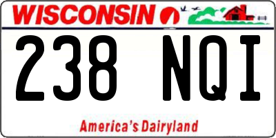 WI license plate 238NQI