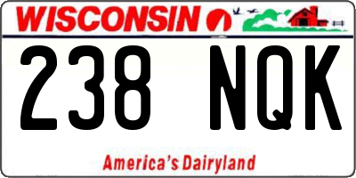 WI license plate 238NQK