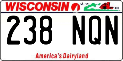 WI license plate 238NQN