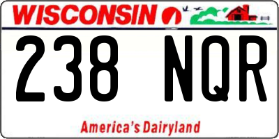 WI license plate 238NQR