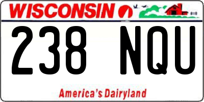 WI license plate 238NQU