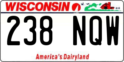 WI license plate 238NQW