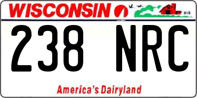 WI license plate 238NRC