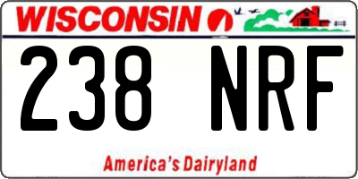 WI license plate 238NRF