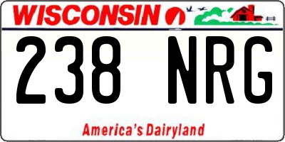 WI license plate 238NRG