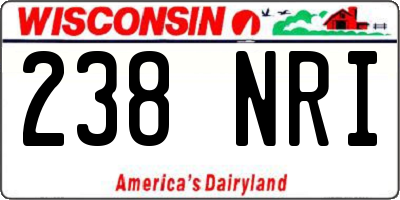 WI license plate 238NRI