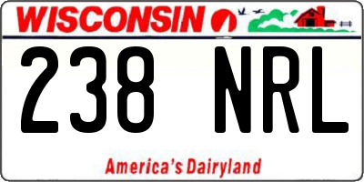 WI license plate 238NRL