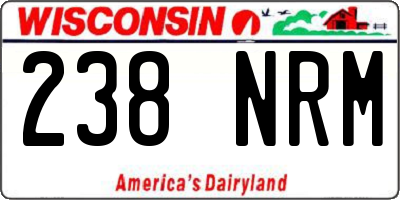 WI license plate 238NRM